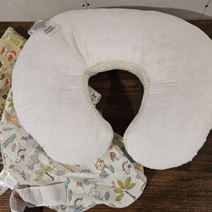 Boppy White Nursing Pillow with Animal Print Cover